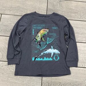 Carter's Kids Shark and Dinosaur Long Sleeve Tee - Dark Gray